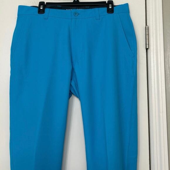 Matte Grey Wayfarer Golf Pants 34/30 Hawaiian Ocean Blue Performance Stretch New - Picture 4 of 11
